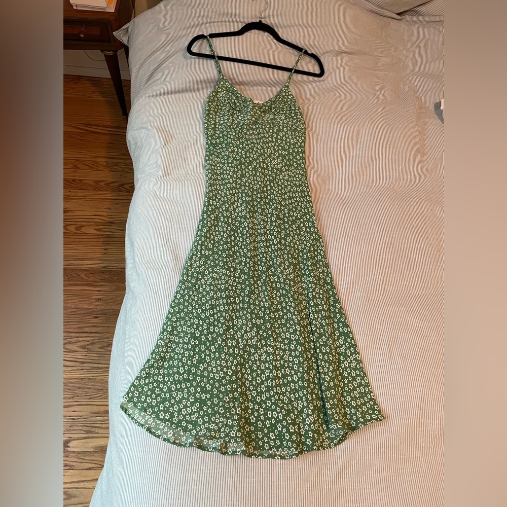 Green dress with white flowers Rouje 36